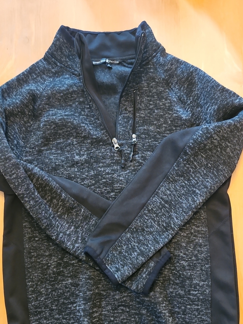 Beverly Hills Polo Club Men's Black Heather Quarter-Zip Pullover